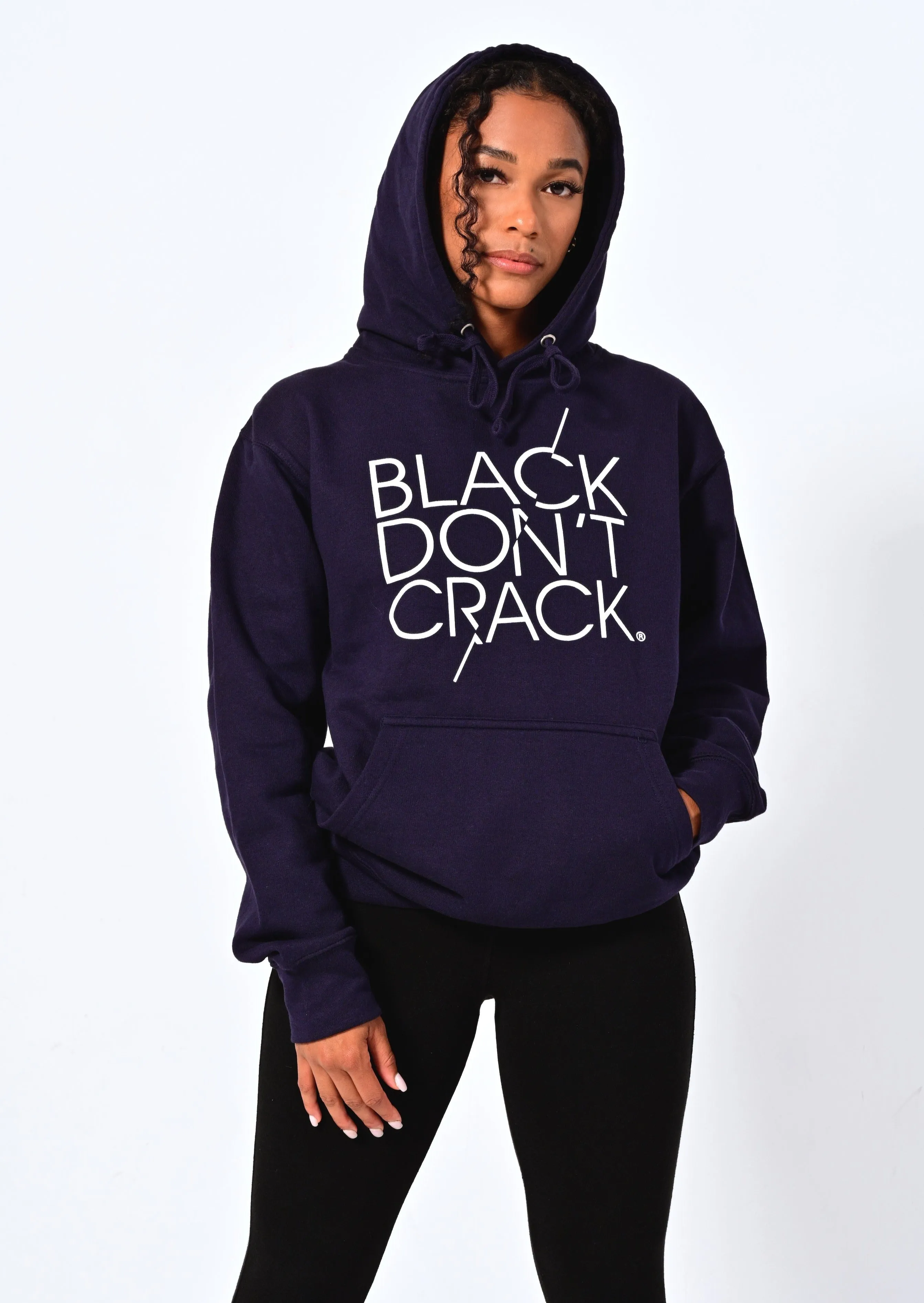 Womens Black Don't Crack Navy Sweatshirt Pullover Hoodie